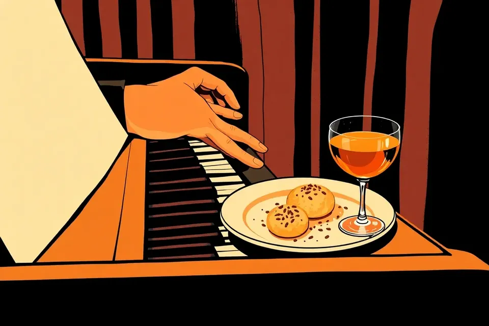 Premium flavor pairing featuring specially craft snack and drink combinations available exclusively during the jazz performance